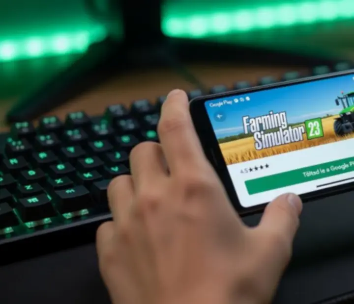 Google Play letöltési gomb Farming Simulator 23 mobiljátékhoz